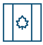 Mask group-3 Blue outline of Canadian flag icon.
